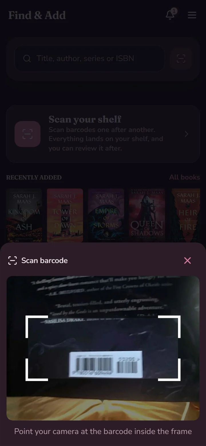 The barcode scanner in Spellbound Shelf
